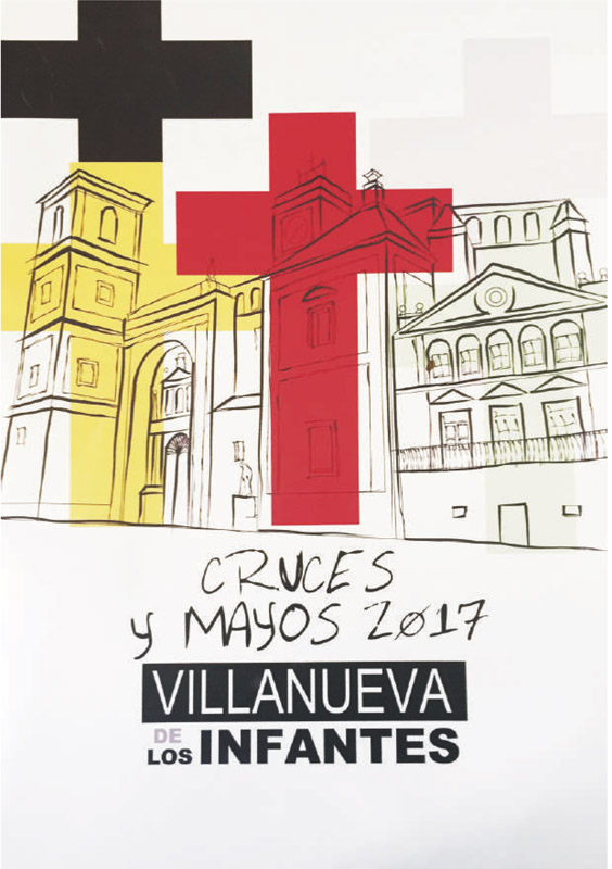Accesit del II concurso de eleccion de cartel de los Mayos y Cruces 2017 en Villanueva de los Infantes, C.R.