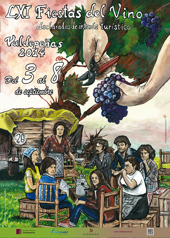 Cartel anunciador Fiestas del Vino 2014, autora Esther Toledo