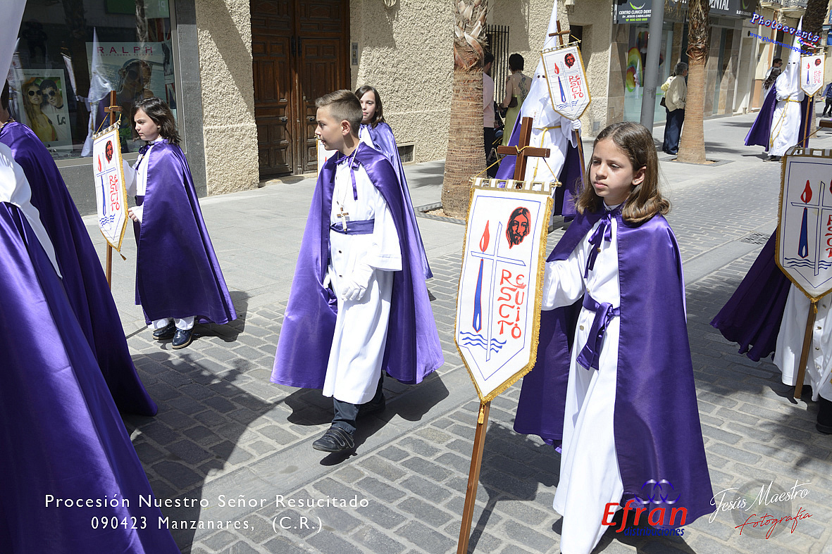 Procesión de nuestro Señor Resucitado en la Semana Santa de Manzanares, C.R. 090423