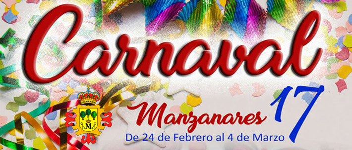Ayuntamiento de Manzanares, patrocinador oficial de los Carnavales 2017 en Manzanares, (Ciudad Real)