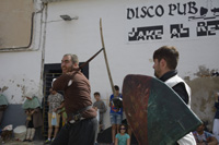 Exhibición de combate a espada en las V Jornadas Medievales, Manzanares, Ciudad Real, España