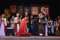 Nombramiento de caballeros de la encomienda,durante las XLII Recreaccion hirtórico medievales de Montiel, Ciudad Real, España2016   