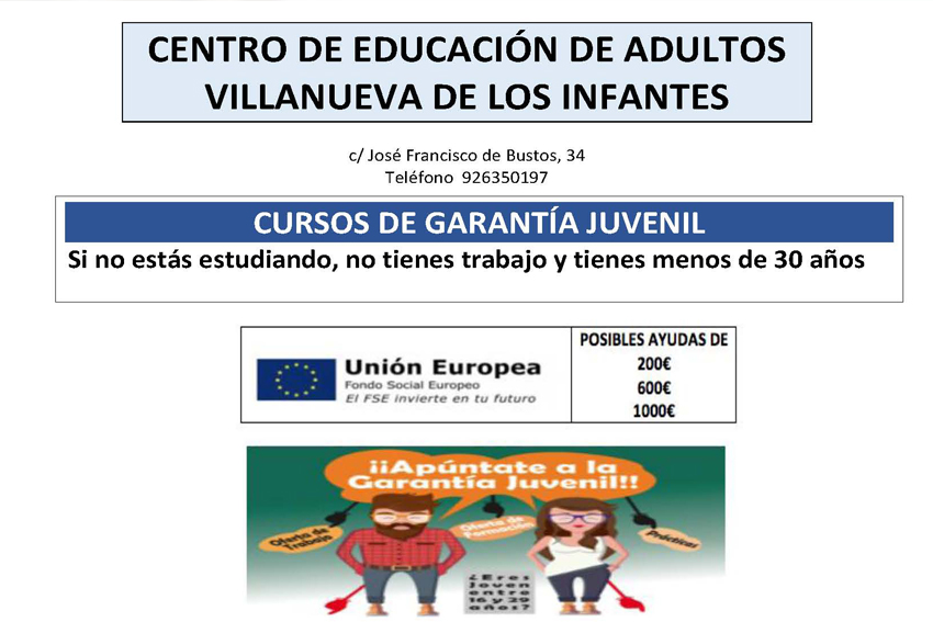 El CEPA ‘Miguel de Cervantes’ informará sobre los cursos de Garantía Juvenil
