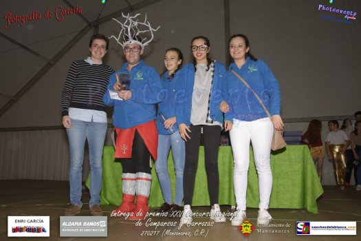 Premios del concurso regional de Comparsas y Carrozas en Manzanares